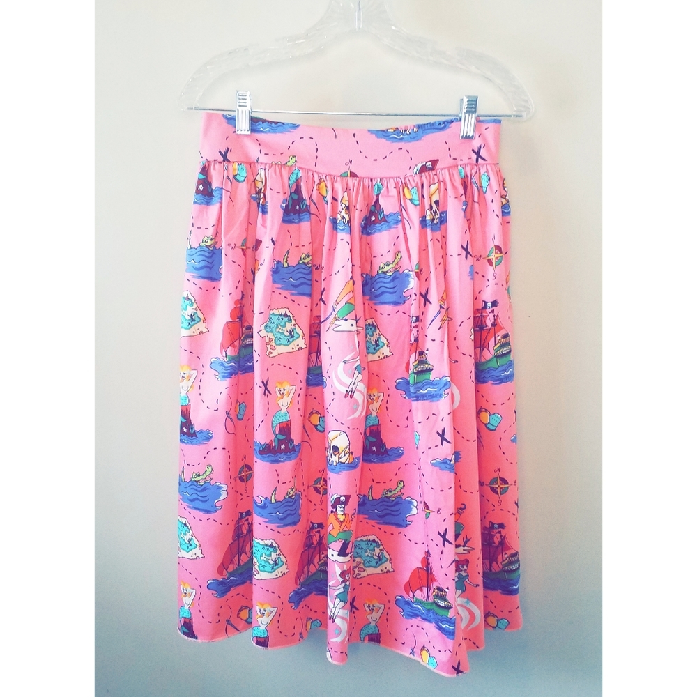 XL pink pirate and tinkerbell skirt